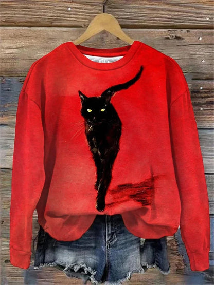 Halloween - Sweatshirt med rund halsringning för kvinnor