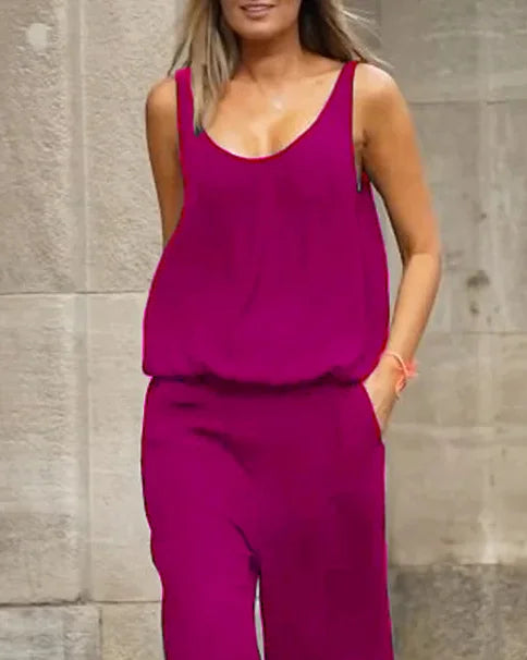 Noelia - Hålad enfärgad ärmlös jumpsuit