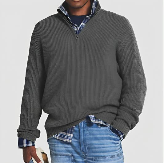 Henry - Business casual pullover för män med dragkedja